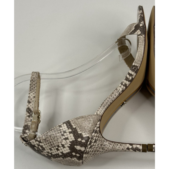 Sam Edelman Patti Ankle Strap Heel Snake Print Sandals Womens Size 6W $130 New - Picture 5 of 11